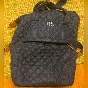 brandenburg backpack in monogram leather MCM BRANDENBURG backpack in color spash Logo leather black blue orange